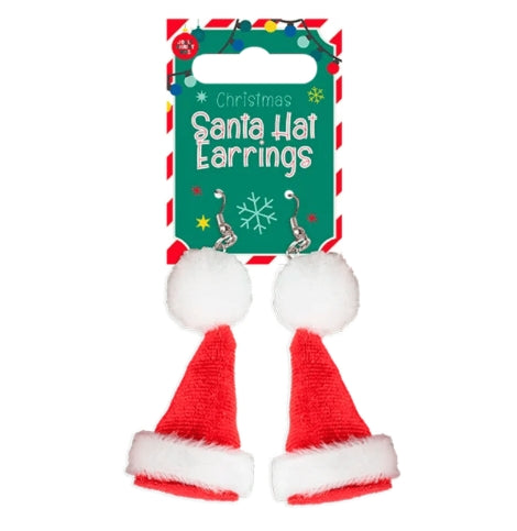 Novelty Santa Hat Christmas Earrings