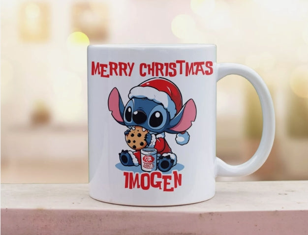 Personalised Stitch Christmas Mug