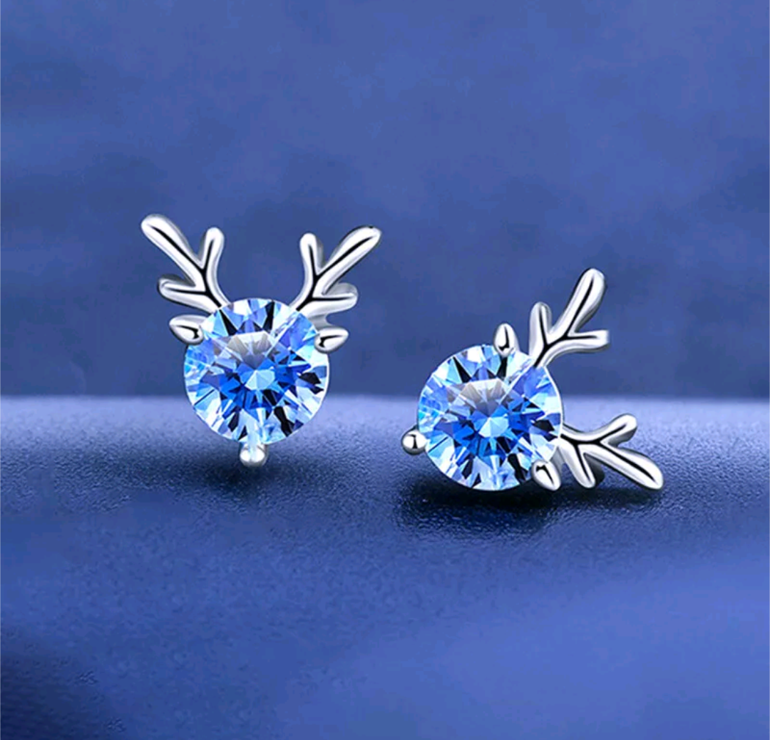Crystal Reindeer Stud Earrings