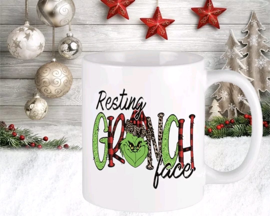 Resting Grinch Face Mug