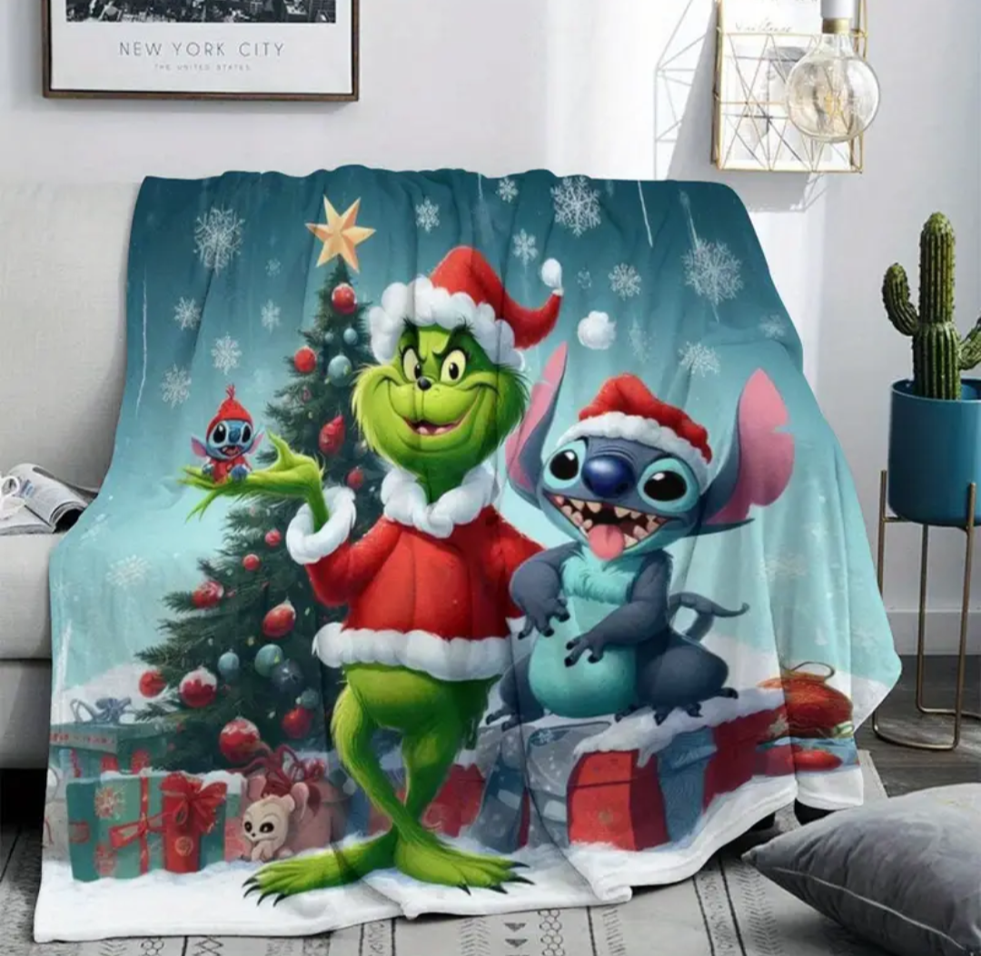 Grinch Stitch Fleece Throw