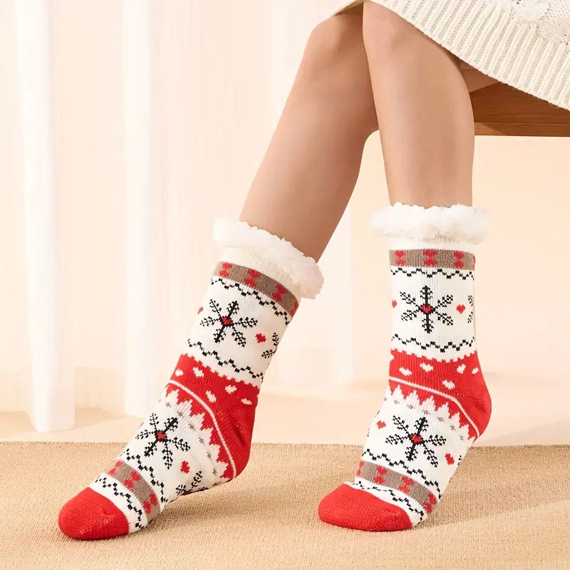Women's Christmas Fleece-Lined Warm Socks