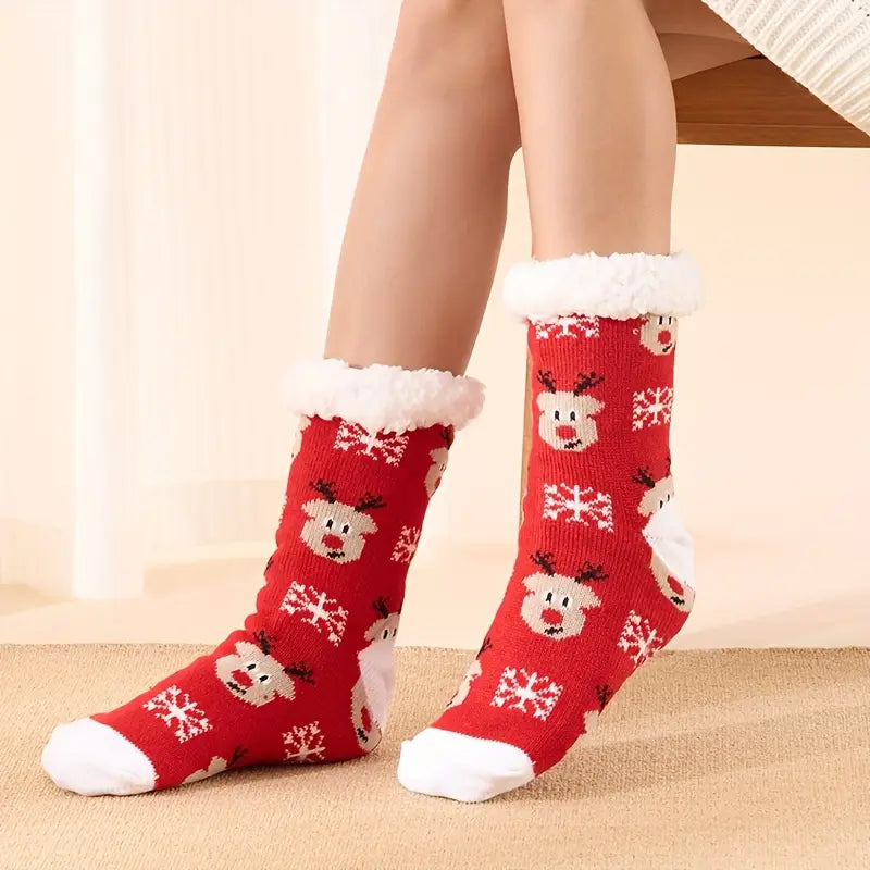 Women's Christmas Fleece-Lined Warm Socks