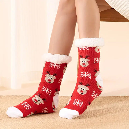 Women's Christmas Fleece-Lined Warm Socks