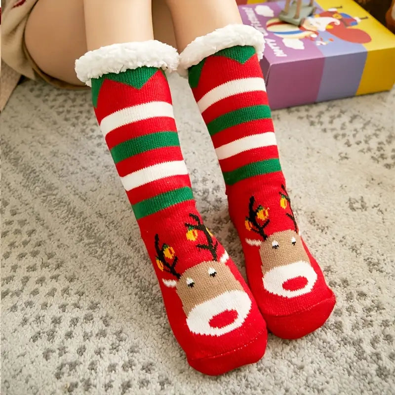 Women's Christmas Fleece-Lined Warm Socks