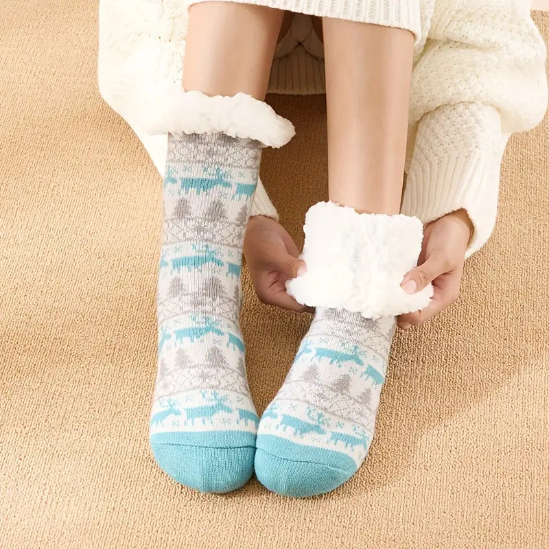 Women's Christmas Fleece-Lined Warm Socks