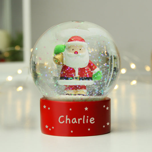 Personalised Name Only Santa Snow Globe