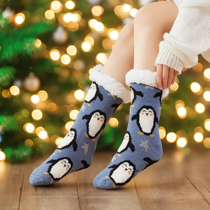 Women's Christmas Fleece-Lined Warm Socks
