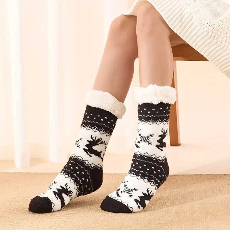 Women's Christmas Fleece-Lined Warm Socks