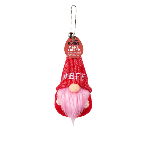 Pre-personalised Lucky Gonk Mascot Keyring - BFF A Best Friend