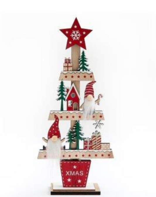29.5cm Wooden Gonk Tree Standing Decoration
