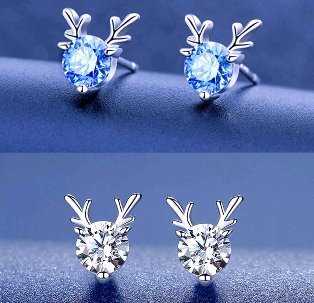 Crystal Reindeer Stud Earrings