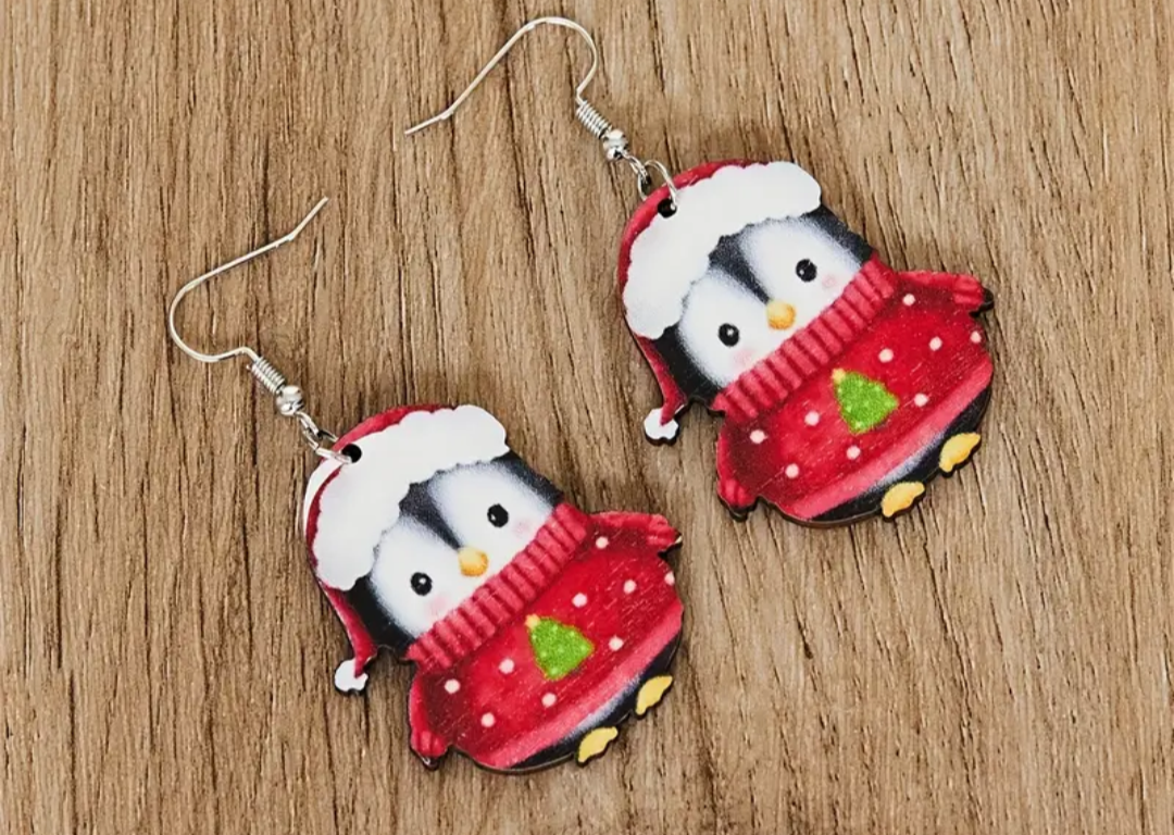 2pairs of Christmas Penguin Earrings