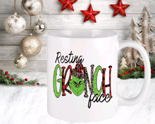 Resting Grinch Face Mug