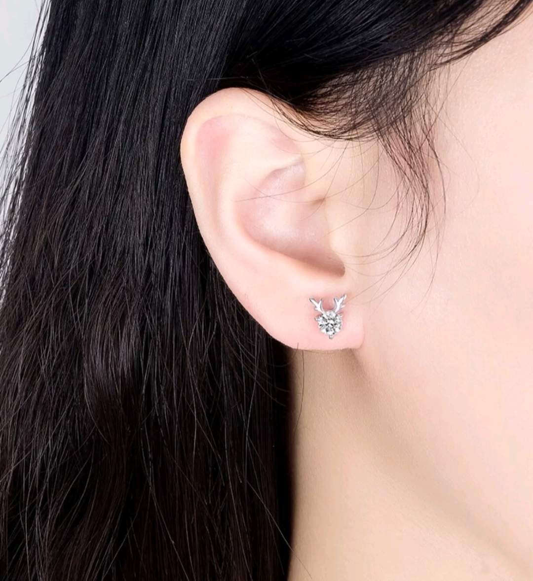 Crystal Reindeer Stud Earrings