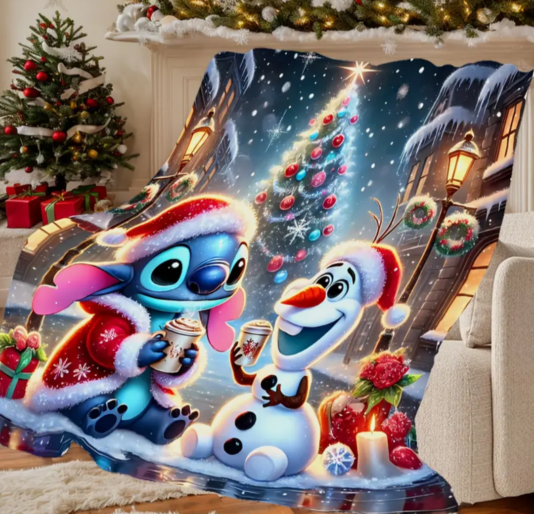 Christmas Stitch Fleece Throw