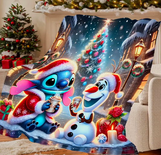 Christmas Stitch Fleece Throw