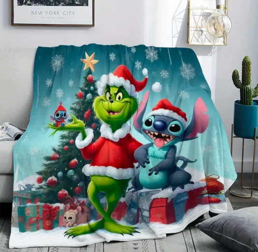 Grinch Stitch Fleece Throw