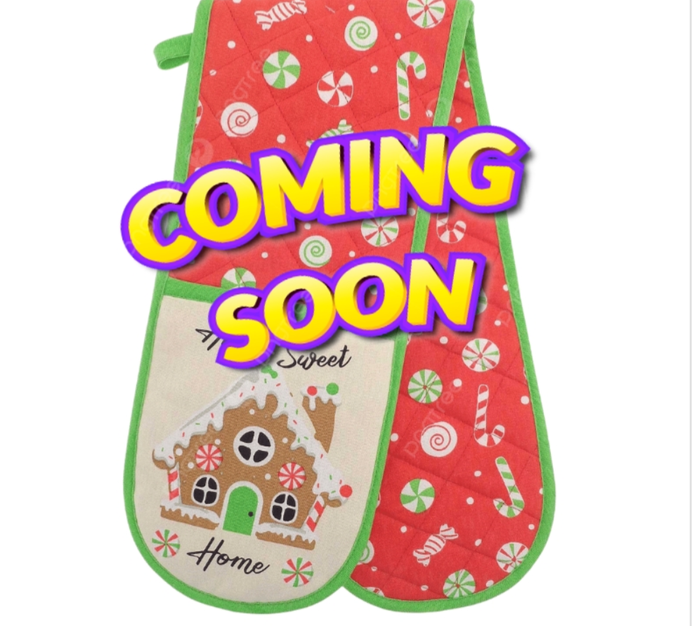 Christmas Candy Cane Double Oven Gloves
