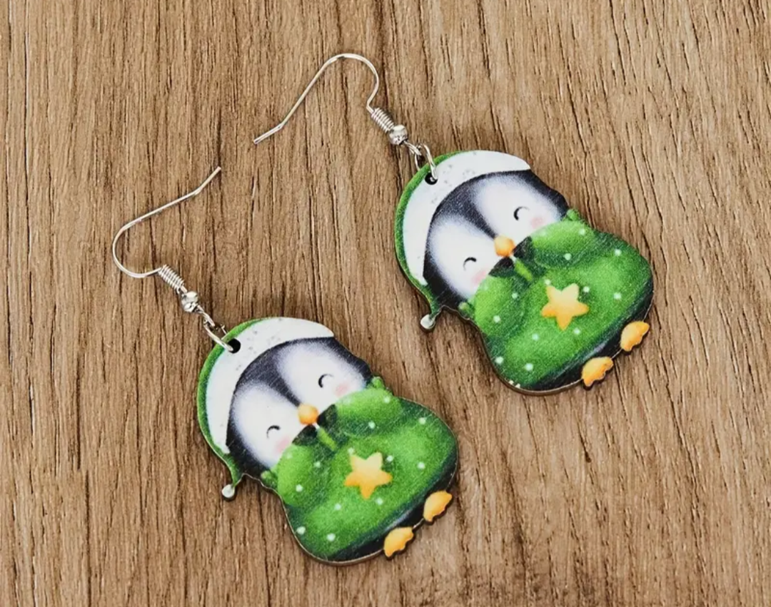 2pairs of Christmas Penguin Earrings