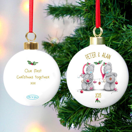 Personalised Me to You Christmas Couple's Bauble