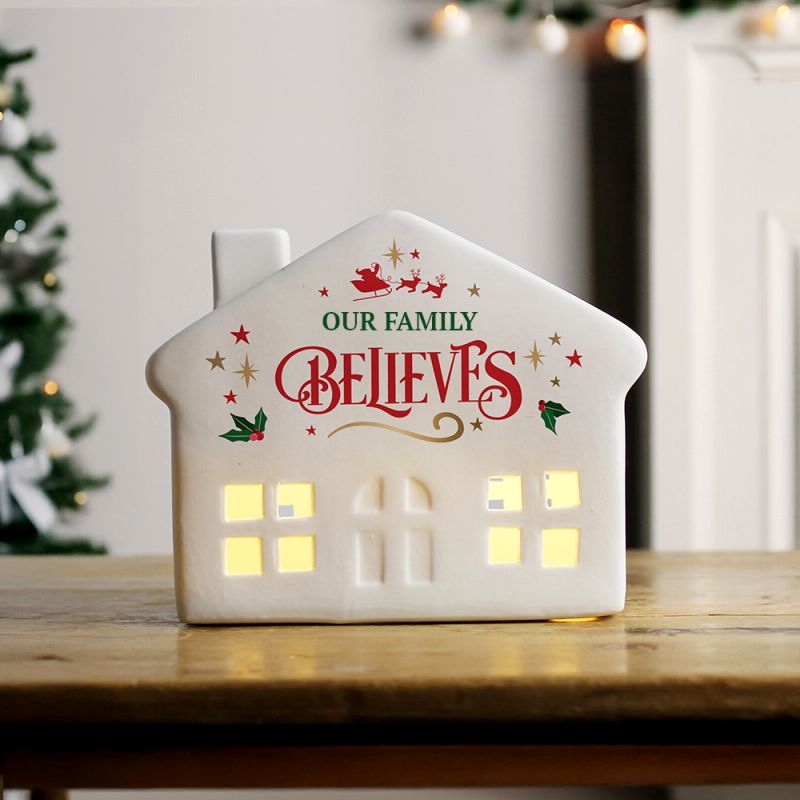 Personalised Believe in Christmas LED House