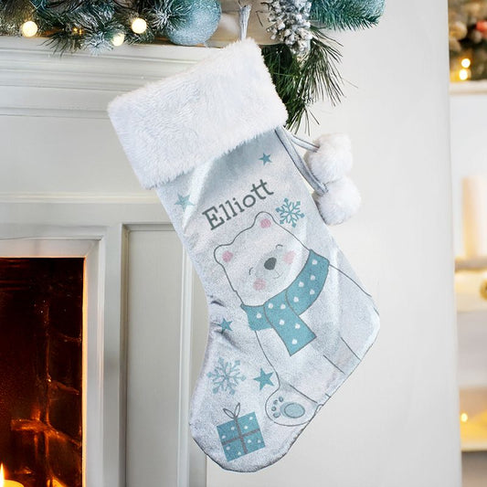 Personalised Polar Bear Christmas Stocking